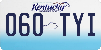 KY license plate 060TYI