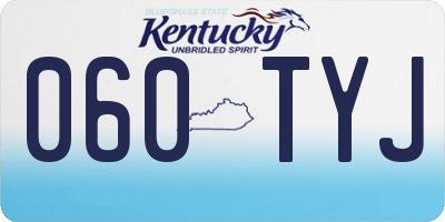 KY license plate 060TYJ
