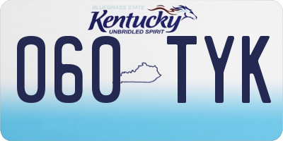 KY license plate 060TYK