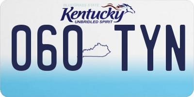KY license plate 060TYN