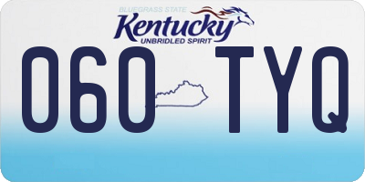 KY license plate 060TYQ
