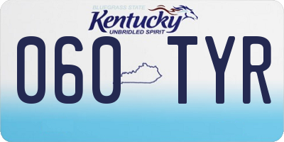 KY license plate 060TYR