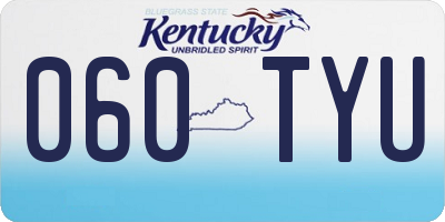 KY license plate 060TYU
