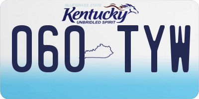 KY license plate 060TYW