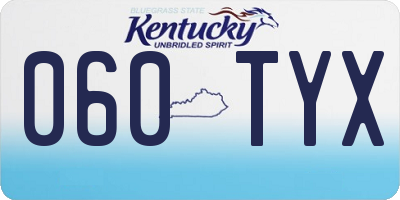 KY license plate 060TYX