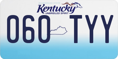 KY license plate 060TYY