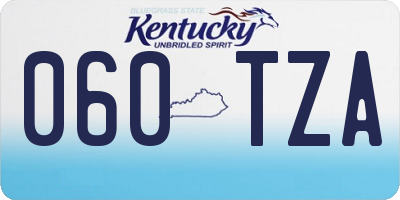 KY license plate 060TZA
