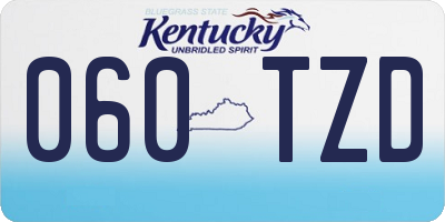 KY license plate 060TZD