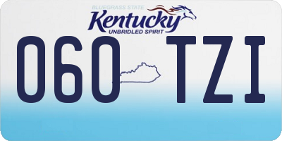 KY license plate 060TZI