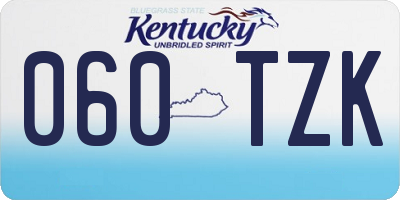 KY license plate 060TZK