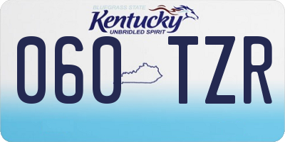 KY license plate 060TZR