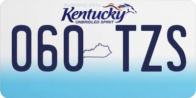 KY license plate 060TZS