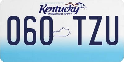 KY license plate 060TZU