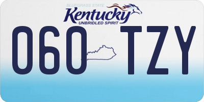 KY license plate 060TZY