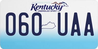 KY license plate 060UAA
