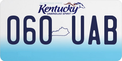 KY license plate 060UAB