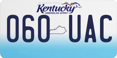 KY license plate 060UAC