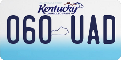 KY license plate 060UAD