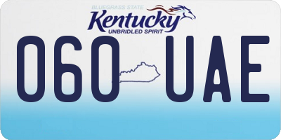 KY license plate 060UAE