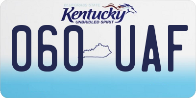 KY license plate 060UAF