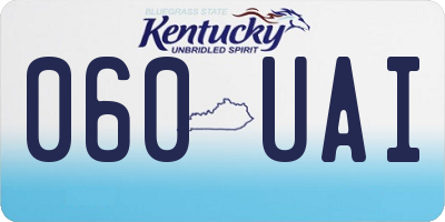 KY license plate 060UAI