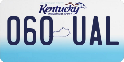 KY license plate 060UAL