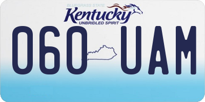 KY license plate 060UAM