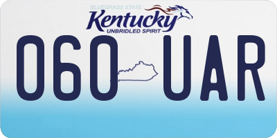 KY license plate 060UAR