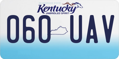 KY license plate 060UAV