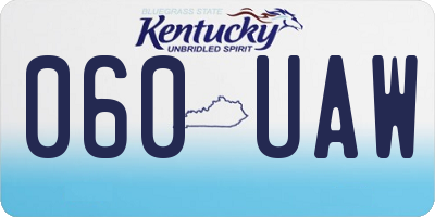 KY license plate 060UAW