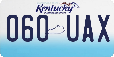 KY license plate 060UAX