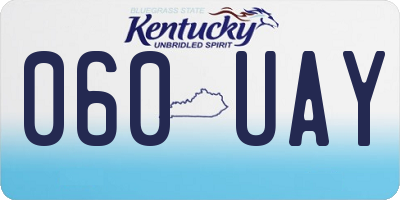 KY license plate 060UAY