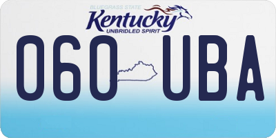 KY license plate 060UBA