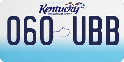 KY license plate 060UBB