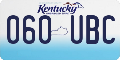KY license plate 060UBC