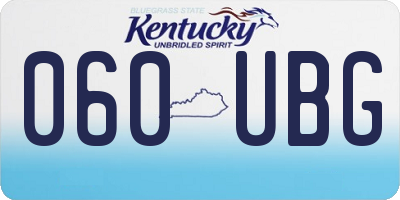 KY license plate 060UBG