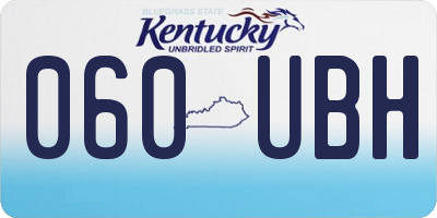 KY license plate 060UBH