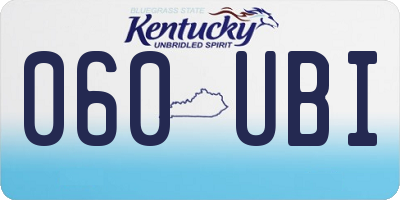 KY license plate 060UBI