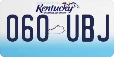 KY license plate 060UBJ