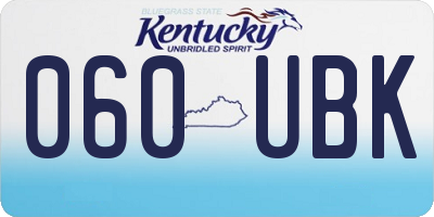 KY license plate 060UBK