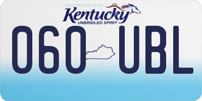 KY license plate 060UBL
