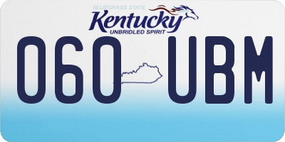 KY license plate 060UBM
