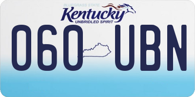 KY license plate 060UBN