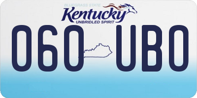KY license plate 060UBO