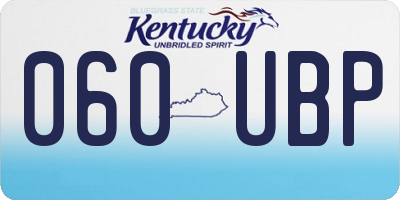 KY license plate 060UBP
