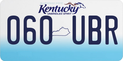 KY license plate 060UBR