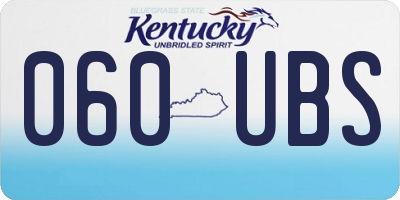 KY license plate 060UBS