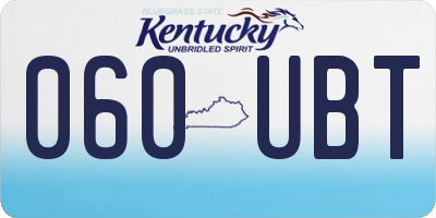 KY license plate 060UBT