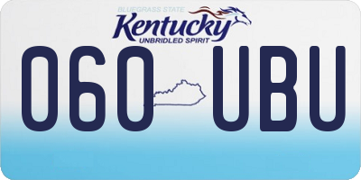 KY license plate 060UBU