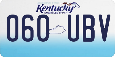 KY license plate 060UBV